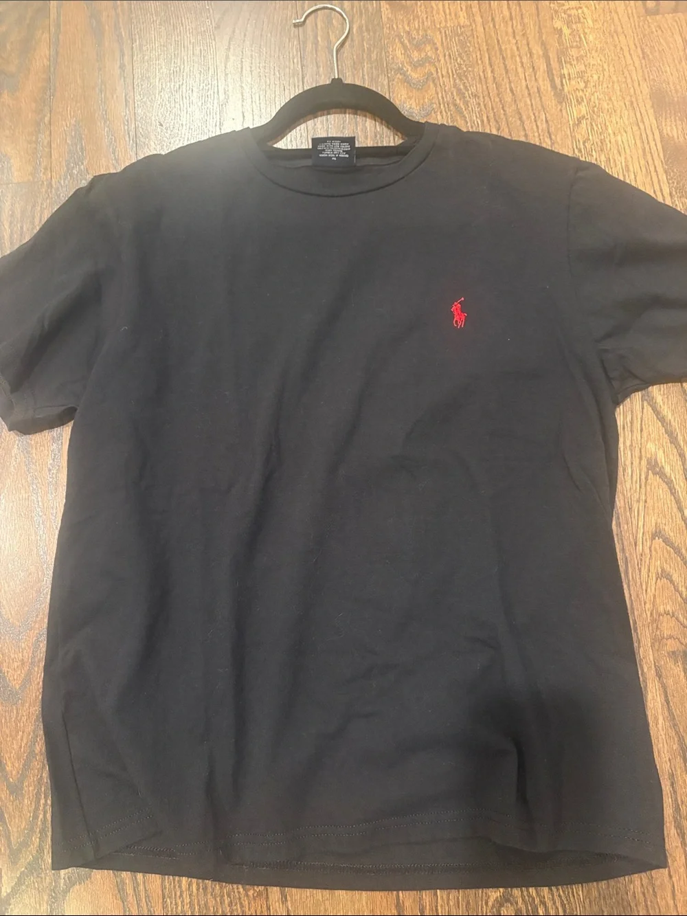 Polo by Ralph Lauren Men’s Black Crewneck T-Shirt with Red Pony Logo Size M